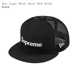 SUPREME BOX LOGO MESH BACK NEW ERA BLACK